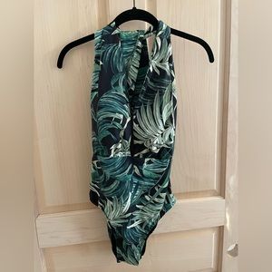 Tropical Print One Piece Bathing Suit